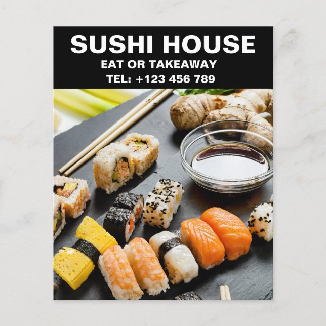 Elegantes Sushi Restaurant Foto Flyer (Vorne)