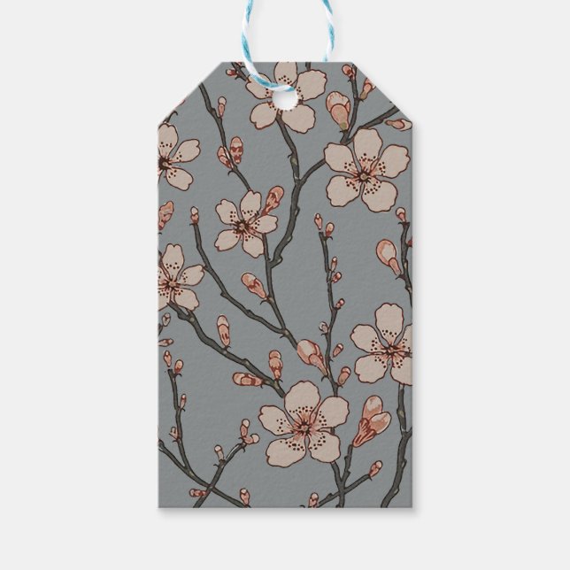 Elegantes süß rosa Blume Blossom Kirschmuster Geschenkanhänger (Vorderseite)