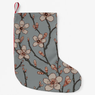Elegantes süß rosa Blume Blossom Kirschmuster Kleiner Weihnachtsstrumpf