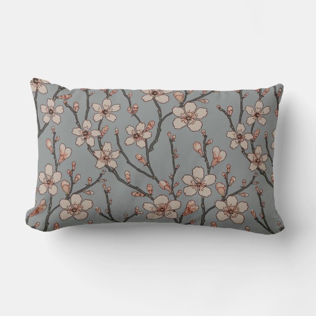 Elegantes süß rosa Blume Blossom Kirschmuster Lendenkissen (Vorderseite)
