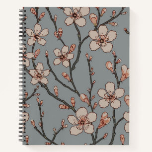 Elegantes süß rosa Blume Blossom Kirschmuster Notizbuch