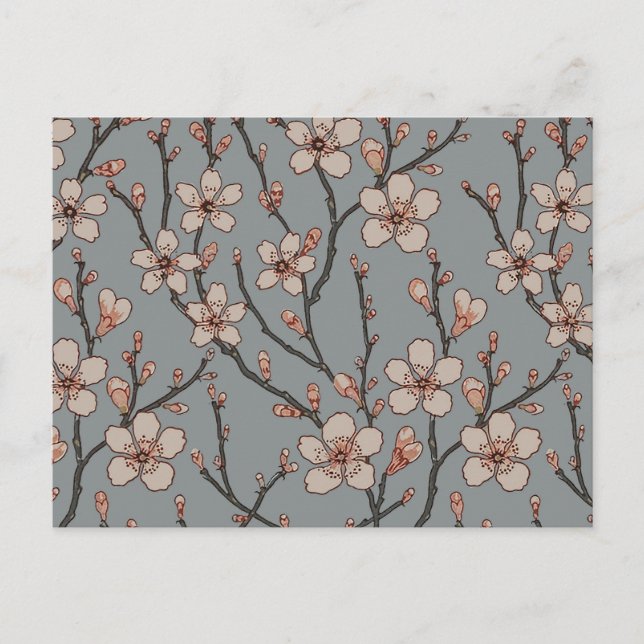 Elegantes süß rosa Blume Blossom Kirschmuster Postkarte (Vorderseite)