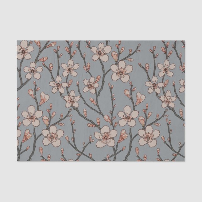Elegantes süß rosa Blume Blossom Kirschmuster Seidenpapier (Vorderseite)