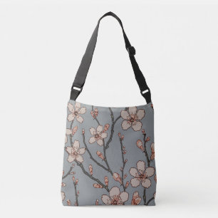 Elegantes süß rosa Blume Blossom Kirschmuster Tragetaschen Mit Langen Trägern