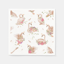 Elegantes Swan Princess Party Serviette