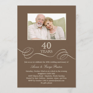 Elegantes Swirl Jubiläum Foto Einladung