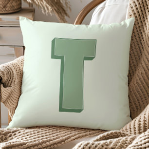 Elegantes T-Monogramm personalisierter Anfangsbuch Kissen