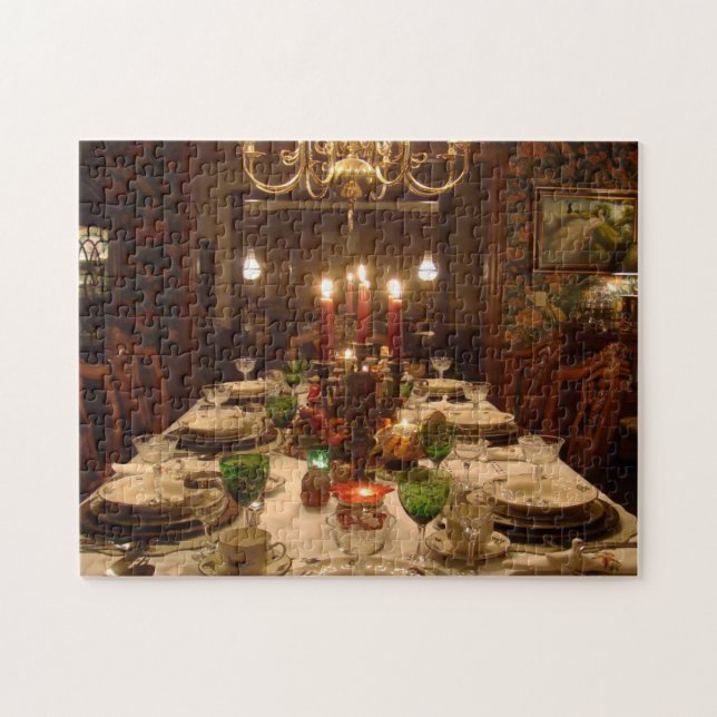 Elegantes Tabellen-Einstellungs-Foto-Puzzlespiel (Horizontal)