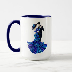 Elegantes tanzendes Paar Papier-Quilling-Kunst Tasse