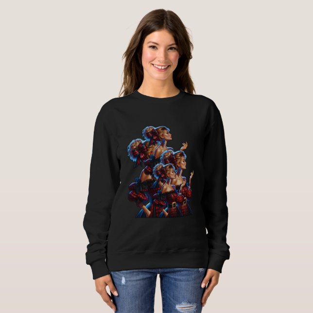 Elegantes Tapestry des Winters Vergessen Sie mich  Sweatshirt (Vorne ganz)