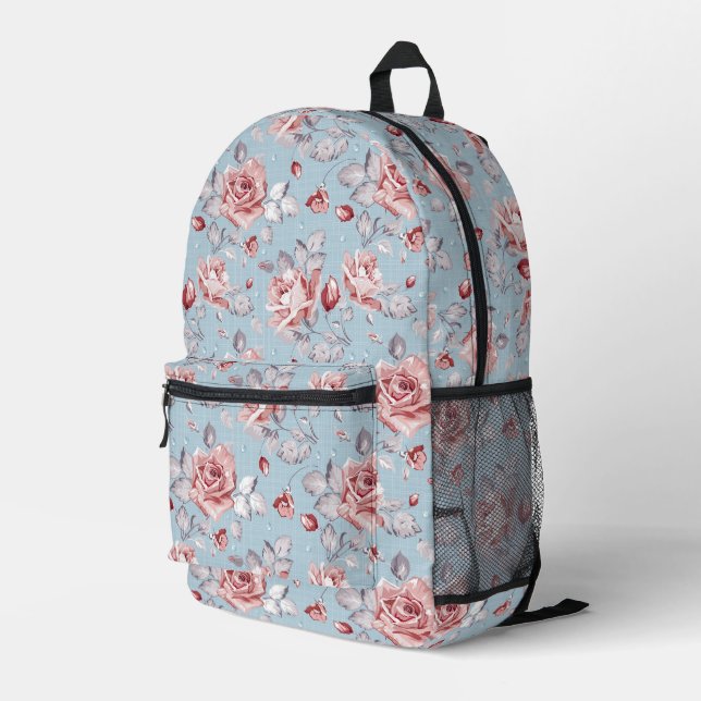 Elegantes Tapetenmuster 2 Bedruckter Rucksack (Rückseitige Ecke Rechts)