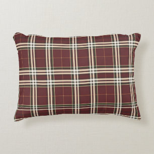 Elegantes Tartan-inspiriertes Dekokissen