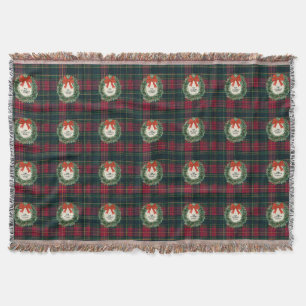 Elegantes Tartan-Karo Frohe Weihnachten Familienna Decke