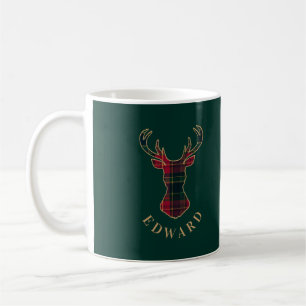 Elegantes Tartan-Karomuster Frohe Weihnachten Fami Kaffeetasse