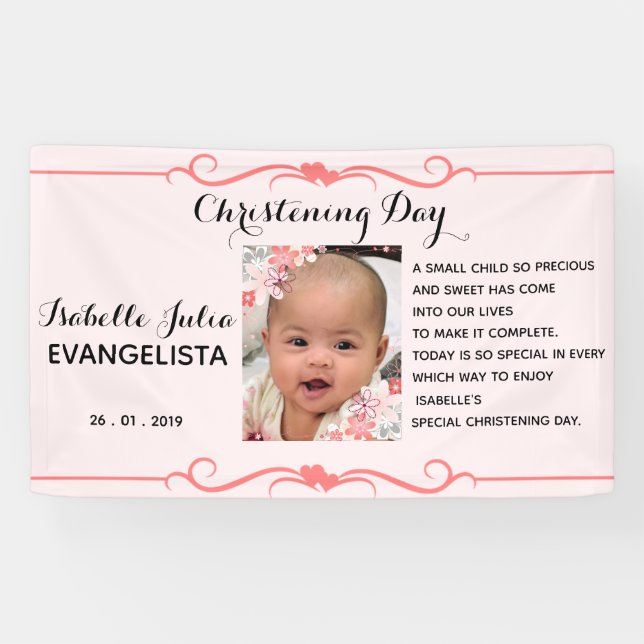 Elegantes TAUFtagereignis-Party Banner (Horizontal)