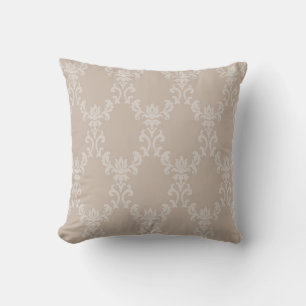 Elegantes Taupe Damask Design 1 Schubkissen Kissen