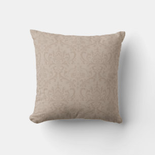 Elegantes Taupe-Damask-Wurfkissen Kissen