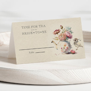 Elegantes Tea Party Brautparty Platzkarte