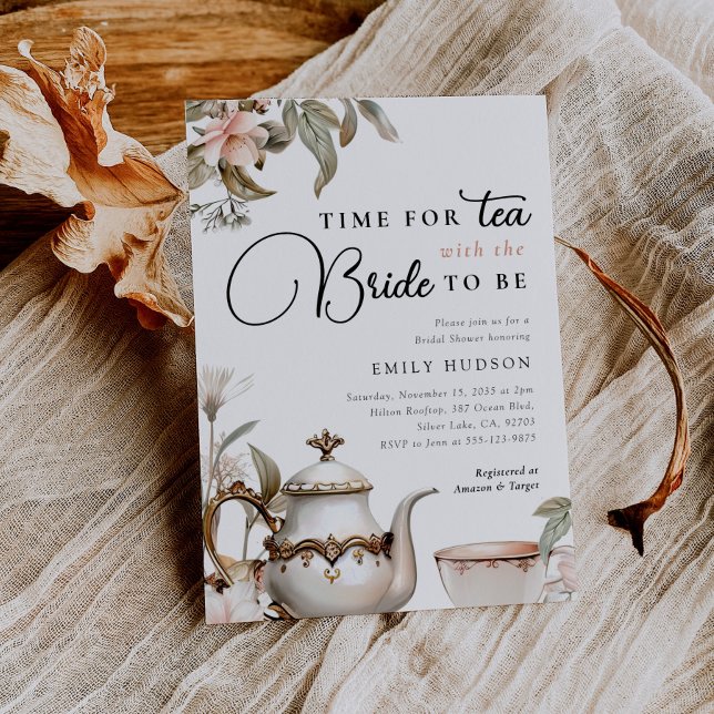 Elegantes Tea Party Bridal Dusche Einladung (Von Creator hochgeladen)