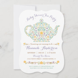 Elegantes Tea Party Kinderdusche - Teekanne Einladung