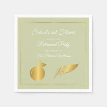 Elegantes Teachers Golden Pastel Retirement Party