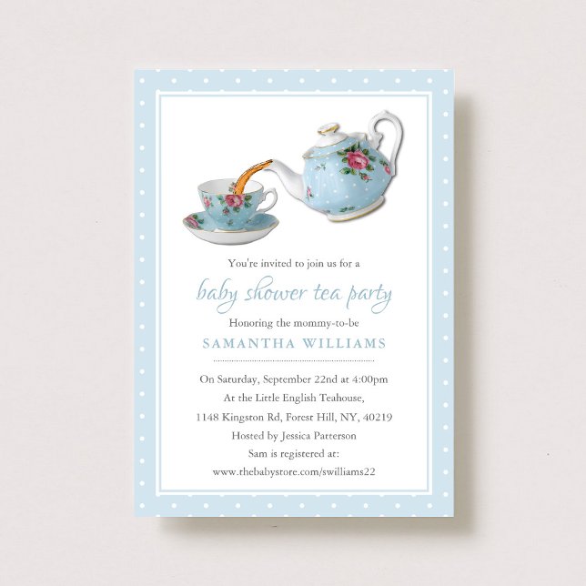 Elegantes Teacups Baby Dusche Tee Party Einladung (Von Creator hochgeladen)