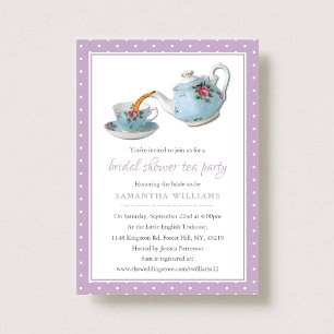Elegantes Teacups Brautparty Teezeremonie Party Einladung