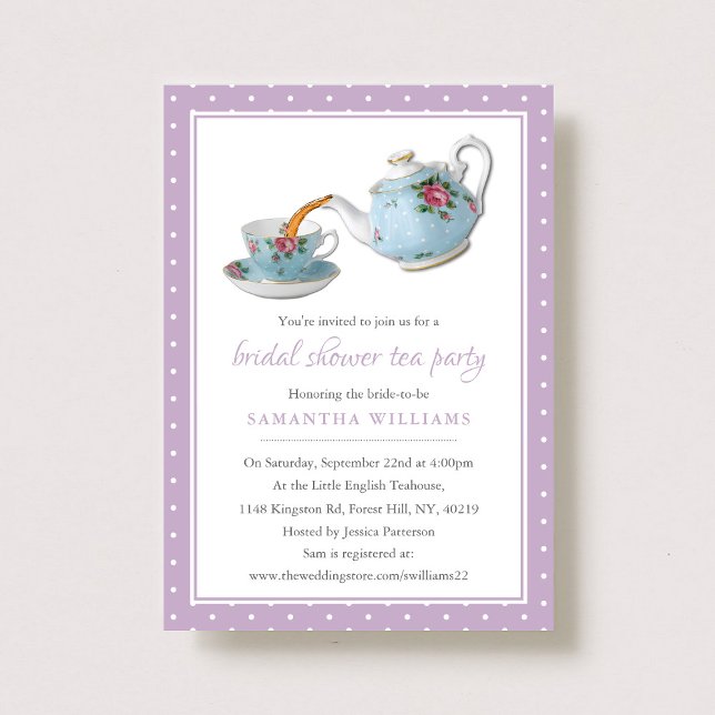 Elegantes Teacups Brautparty Teezeremonie Party Einladung (Von Creator hochgeladen)