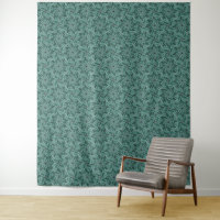 Elegantes Teal-Blumenmuster mit Blatt-Mandala