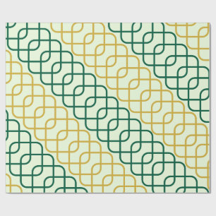 Elegantes Teal- und Gold-Geometrisches Ineinanderg Geschenkpapier