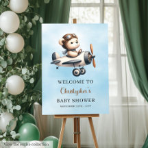 Elegantes Teddy Bear Pilot Baby Shower Eintritt