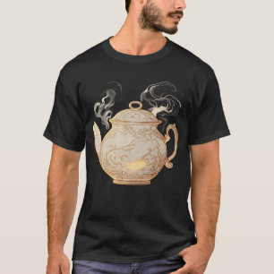 Elegantes Teekannen-Umriss-T-Shirt T-Shirt