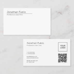 Elegantes Template QR-Code Hochladen der Firmenlog Visitenkarte