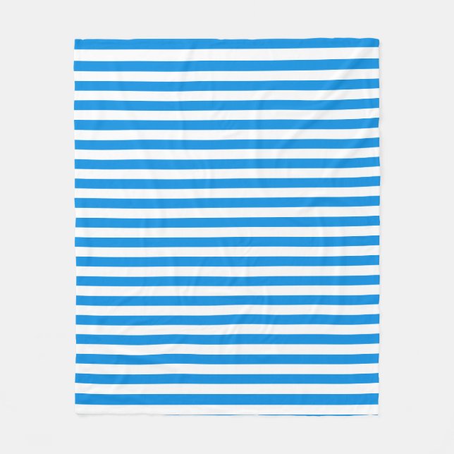 Elegantes Template Trendy Blue White Striping Medi Fleecedecke (Vorderseite)