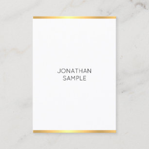 Elegantes Template Trendy Modern Gold White Einfac Visitenkarte