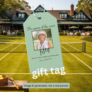 Elegantes Tennisfoto zum 50. Geburtstag Geschenkanhänger