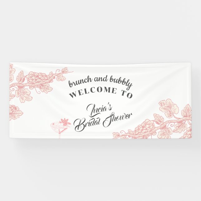 Elegantes Tequila Pink Fun Brautparty Willkommen Banner (Horizontal)