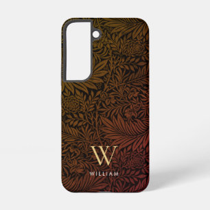 Elegantes Terrakotta-Boho-Botanik-Muster-Monogramm Samsung Galaxy Hülle