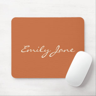Elegantes Terrakotta handgeschriebenes Schriftname Mousepad
