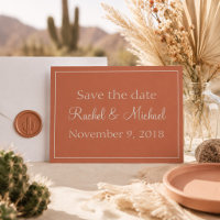 Elegantes Terrakotta-Minimalist 'Save the Date'