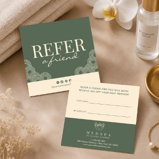 Elegantes Terrakotta-Spa-Salon-Ästhetik-Wellness Empfehlungskarte