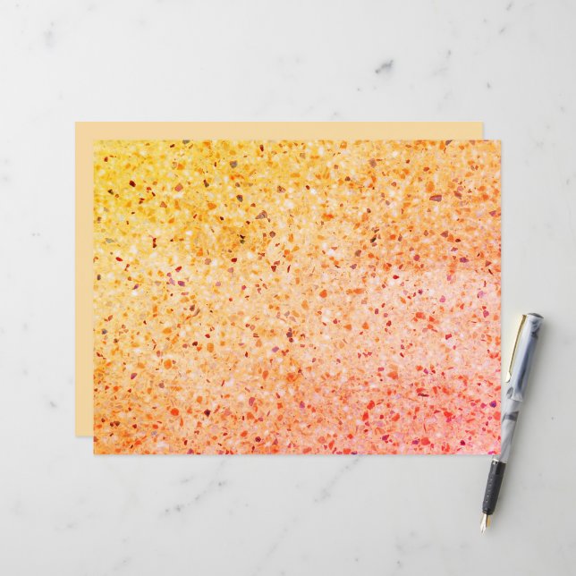 Elegantes Terrazzo Retro Orange Texturmuster (Vorderseite/Rückseite Beispiel)
