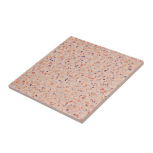 Elegantes Terrazzo Retro Rosa Lila Weiß Muster Fliese