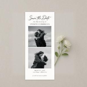 Elegantes Text- und Foto-Streifen-Lesezeichen Ho Save The Date