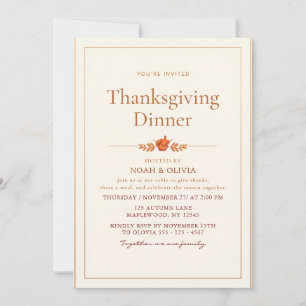 Elegantes Thanksgiving-Dinner Herbst-Ernte-Party Einladung