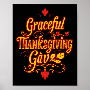 Elegantes Thanksgiving Gav – Warme Herbst-Typograf Poster