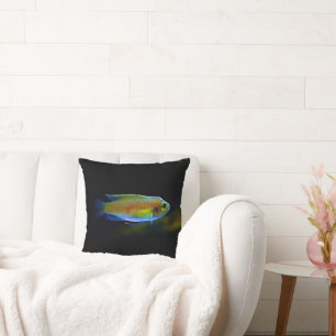 Elegantes Throw Kissen - farbenfroher Fisch