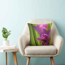 Elegantes Throw Kissen - Kleine Lila Iris