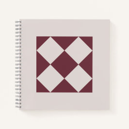 Elegantes tiefes Pflaumen- und Perlgrau-Geometrie- Notizbuch
