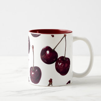 Elegantes tiefrotes Kirschenmuster Zweifarbiges Ta Zweifarbige Tasse